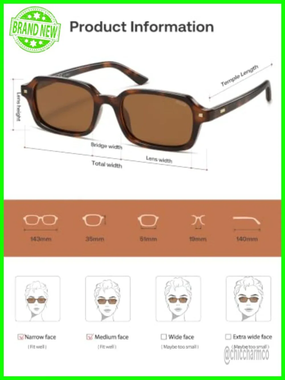 Trendy Rectangle Polarized Sunglasses UV400 TAC Lenses Narrow Square Frame